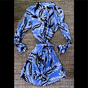 Diane von Furstenberg Prita Silk Shirt Dress 8